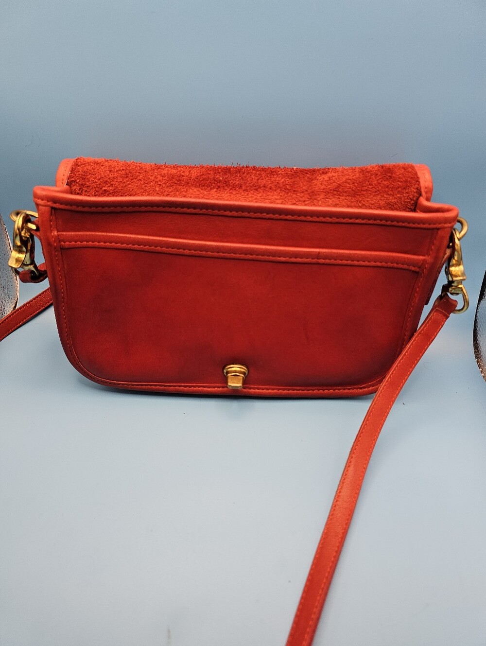 Vintage Coach Fully Convertible Clutch Vibrant Red Bag Creed 869-7751 - Picture 4 of 16